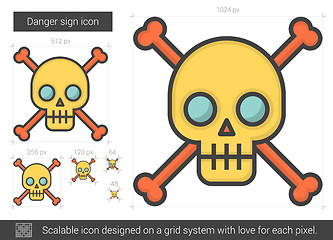 Image showing Danger sign line icon.