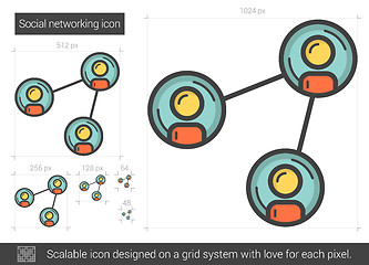 Image showing Social networking line icon.