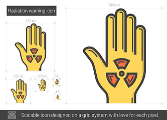 Image showing Radiation warning line icon.