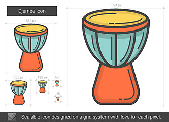 Image showing Djembe line icon.