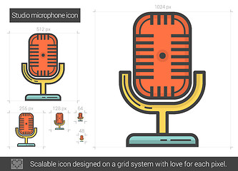 Image showing Studio microphone line icon.