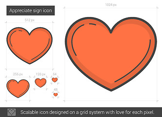 Image showing Appreciate sign line icon.