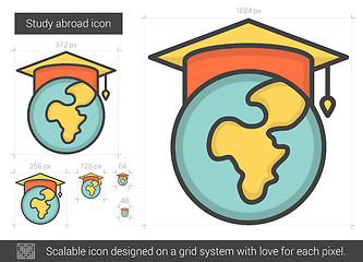 Image showing Study abroad line icon.