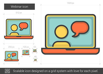 Image showing Webinar line icon.