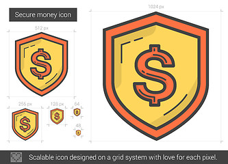 Image showing Secure money line icon.