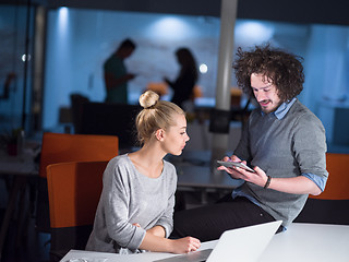 Image showing designers in the night startup office