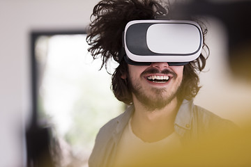 Image showing man using VR-headset glasses of virtual reality