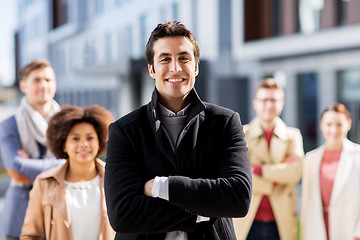 Image showing international group of people on city street