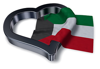 Image showing flag of kuwait and heart symbol - 3d rendering