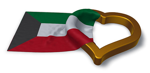 Image showing flag of kuwait and heart symbol - 3d rendering