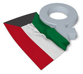 Image showing female symbol and flag of kuwait - 3d rendering