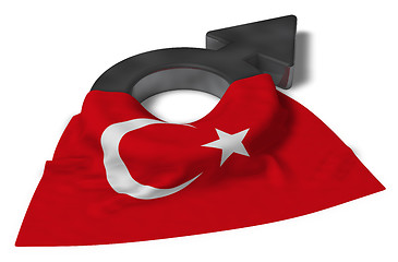 Image showing mars symbol and flag of turkey - 3d rendering