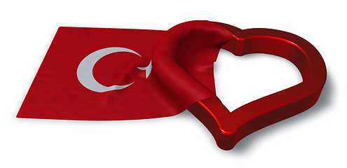 Image showing flag of turkey and heart symbol - 3d rendering