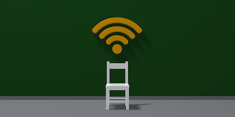 Image showing chair and wifi symbol - 3d rendering