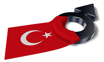 Image showing mars symbol and flag of turkey - 3d rendering