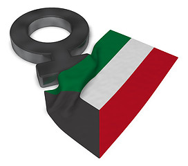 Image showing female symbol and flag of kuwait - 3d rendering