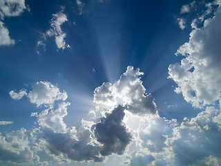 Image showing blue sky with beautiful clouds