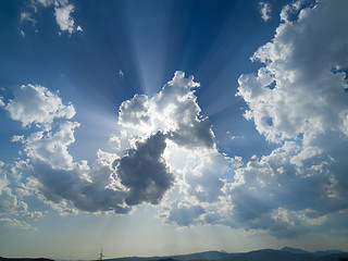 Image showing blue sky with beautiful clouds