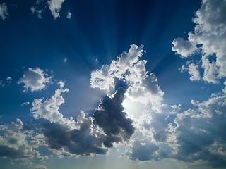 Image showing blue sky with beautiful clouds