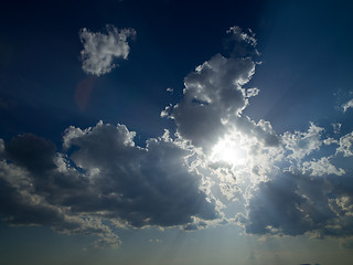 Image showing blue sky with beautiful clouds