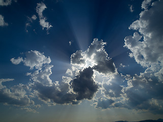 Image showing blue sky with beautiful clouds