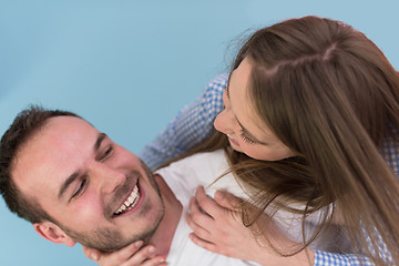 Image showing young man piggybacking his girlfriend