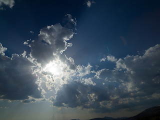 Image showing blue sky with beautiful clouds