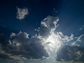 Image showing blue sky with beautiful clouds