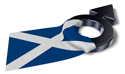 Image showing mars symbol and flag of scotland - 3d rendering