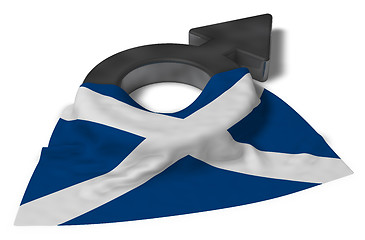 Image showing mars symbol and flag of scotland - 3d rendering