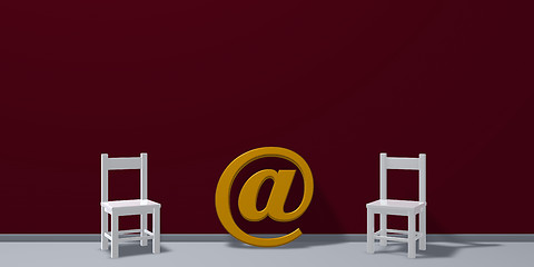 Image showing chairs and email symbol - 3d rendering