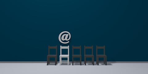 Image showing chairs and email symbol - 3d rendering