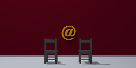 Image showing chairs and email symbol - 3d rendering