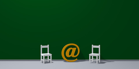 Image showing chairs and email symbol - 3d rendering