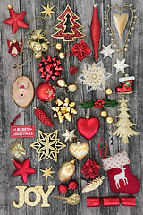 Image showing Symbols of Christmas and Joy Sign Decoration 