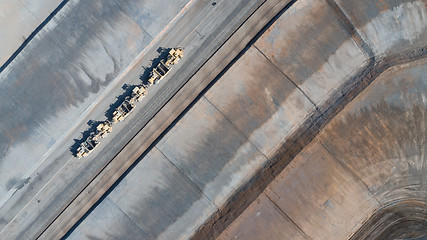 Image showing Aerial View Of Tractors On A Housing Development Construction Si