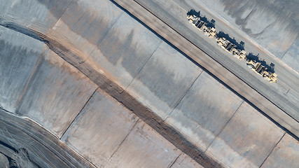 Image showing Aerial View Of Tractors On A Housing Development Construction Si