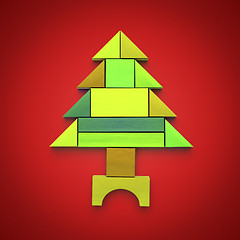 Image showing christmas tree building blocks