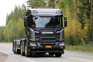 Image showing New Scania G500 XT Truck on Autumnal Highway