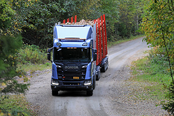 Image showing Scania R650 XT Logging Truck Ready to Go