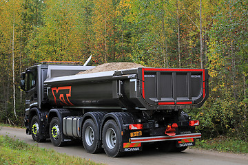 Image showing Scania G450 XT Tipper Truck Hauls Sand 