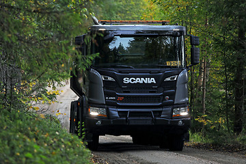 Image showing Scania G450 XT Tipper Truck Off-Road Driving