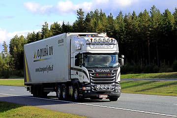 Image showing Super Scania Semi Trailer on the Road