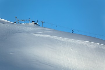 Image showing Skiing slopes from the top