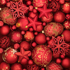 Image showing  Christmas Red Bauble Background