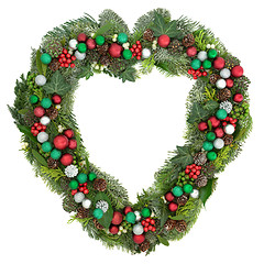 Image showing Christmas Heart Shaped Wreath