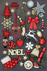 Image showing Noel Sign with Christmas Decorations