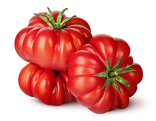 Image showing Three tomatoes next to each other