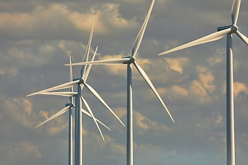 Image showing Wind tubines spinning