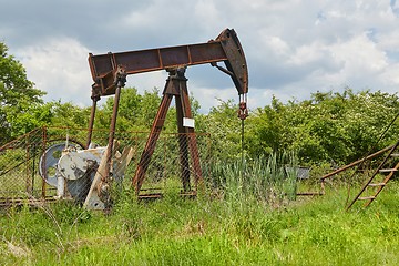 Image showing Oil well on a landscape